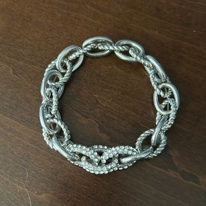 Women’s silver stretch bracelet with rhinestone detailing